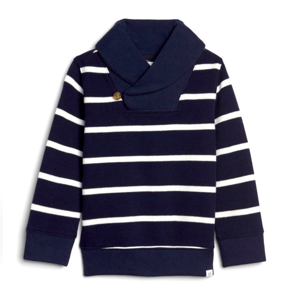 NEW Gap Shawl Collar Striped Sweater 3T Boys